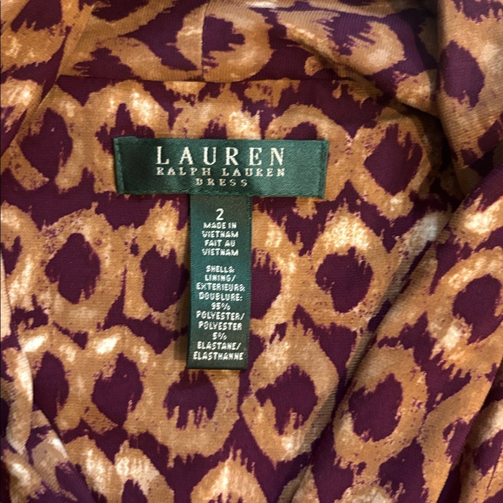 Lauren Ralph Lauren Brown Patterned Mini Dress - Picture 5 of 9